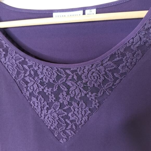 Susan Graver Liquid Knit Tank Purple Lace - Picture 6 of 8
